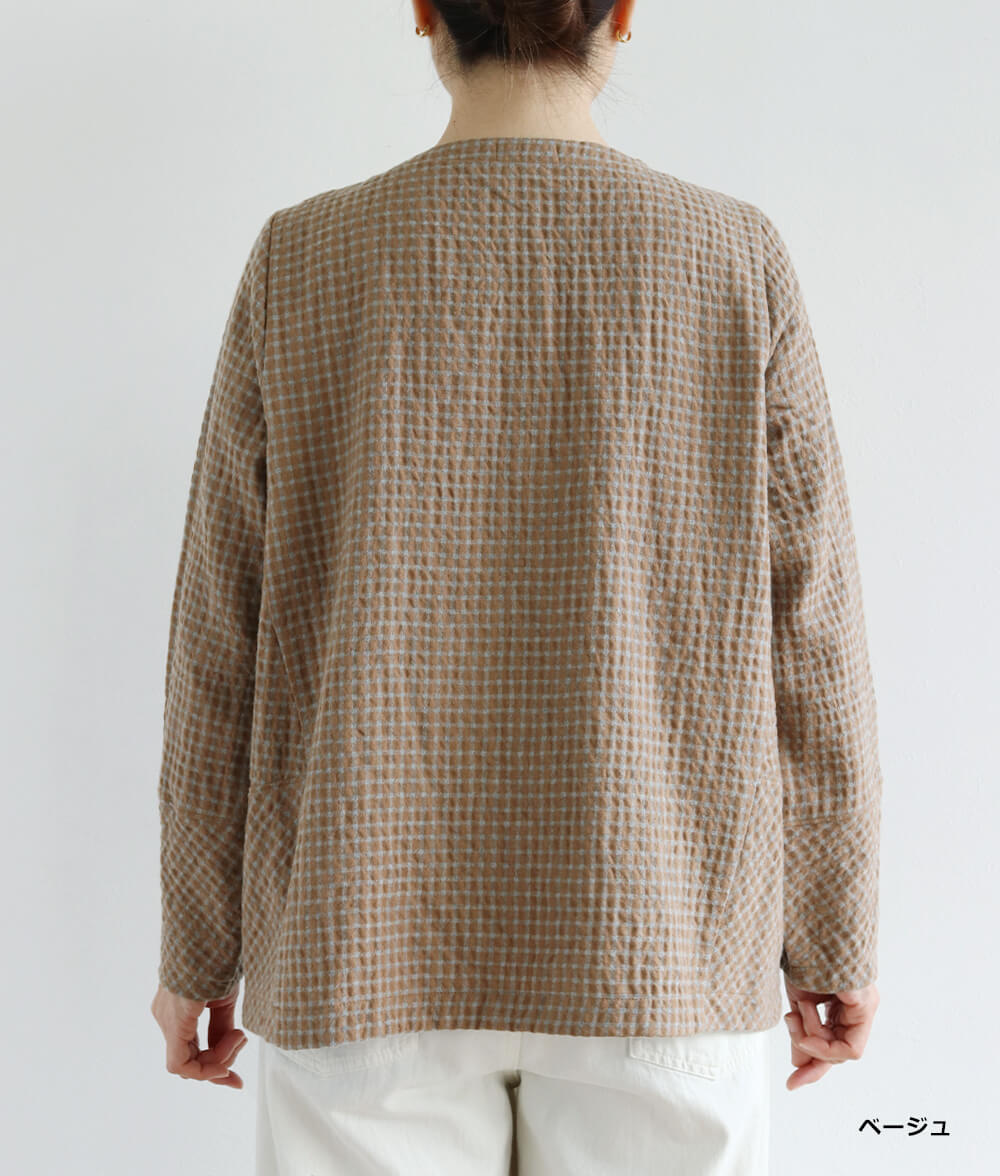 【SALE40％OFF】ギンガム格子ブラウス