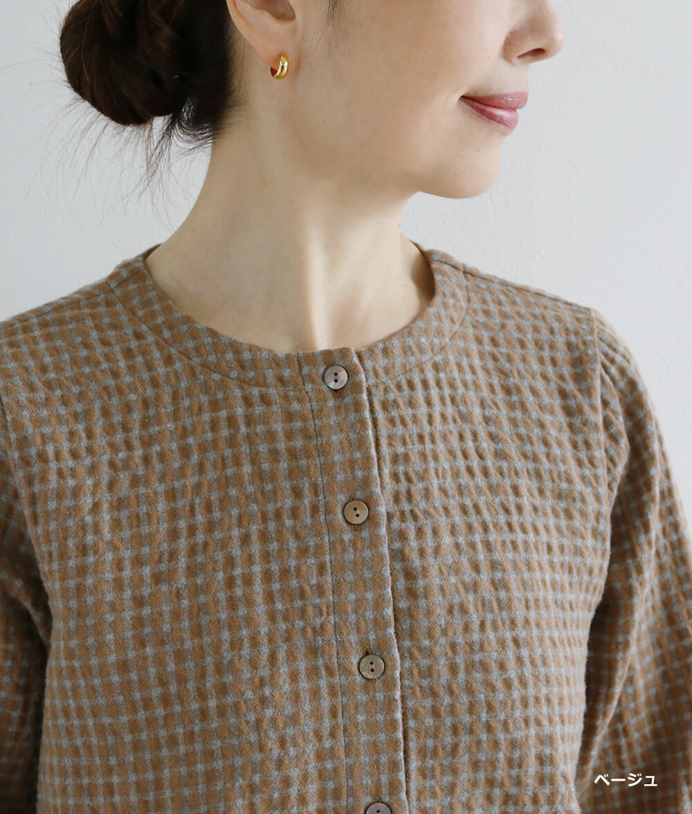 【SALE40％OFF】ギンガム格子ブラウス