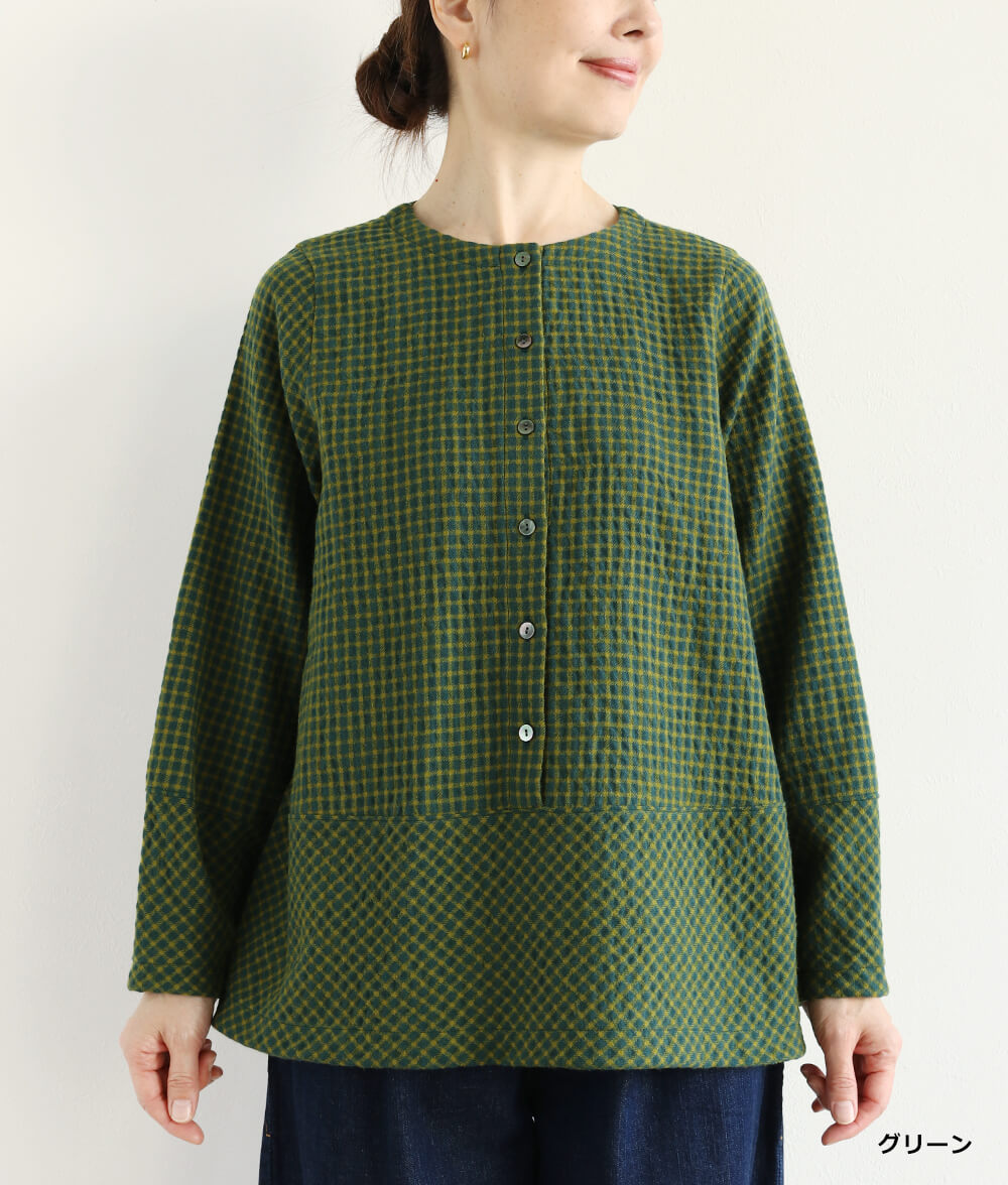 【SALE40％OFF】ギンガム格子ブラウス