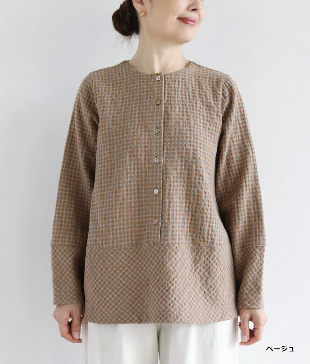 【SALE40％OFF】ギンガム格子ブラウス
