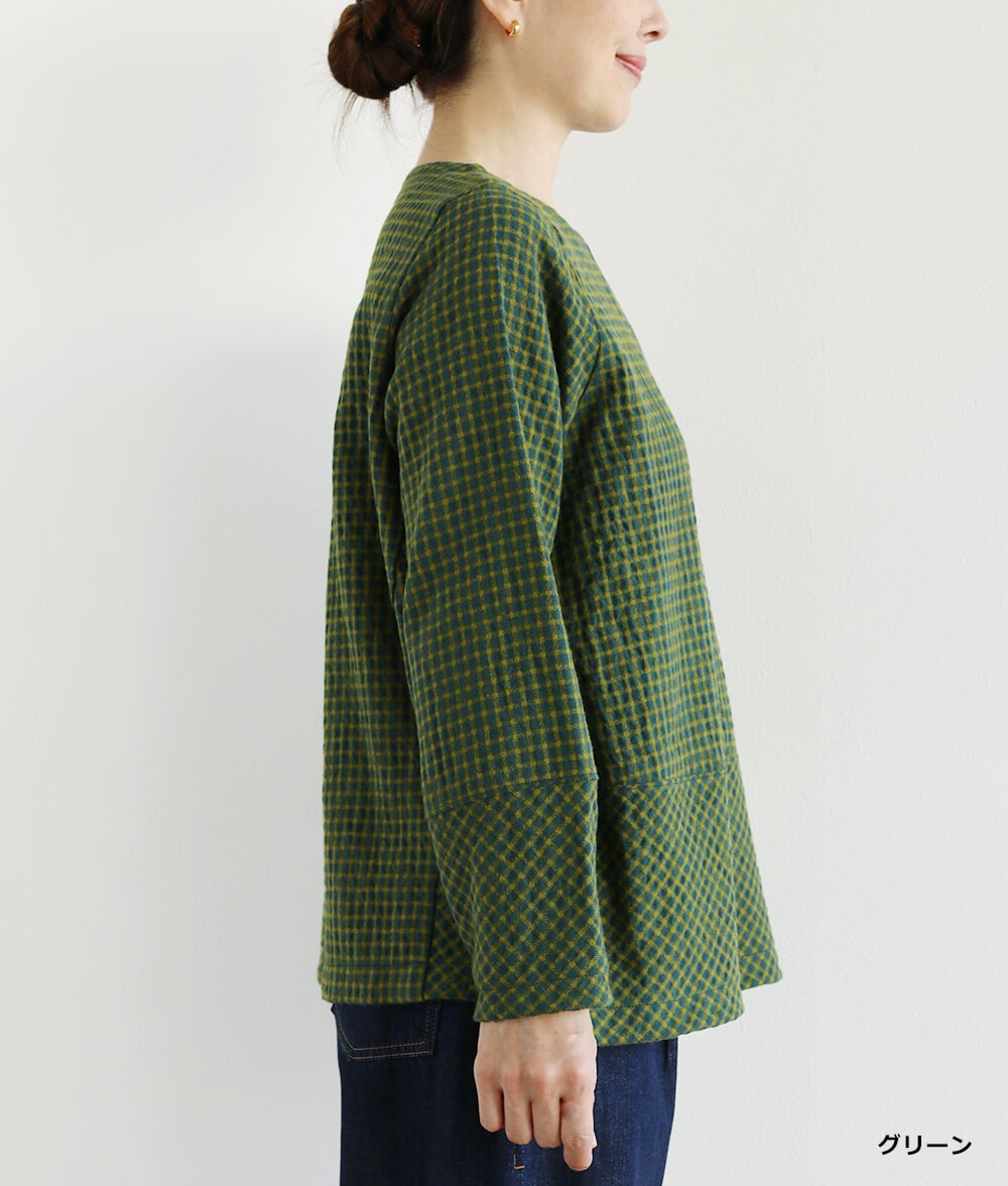 【SALE40％OFF】ギンガム格子ブラウス