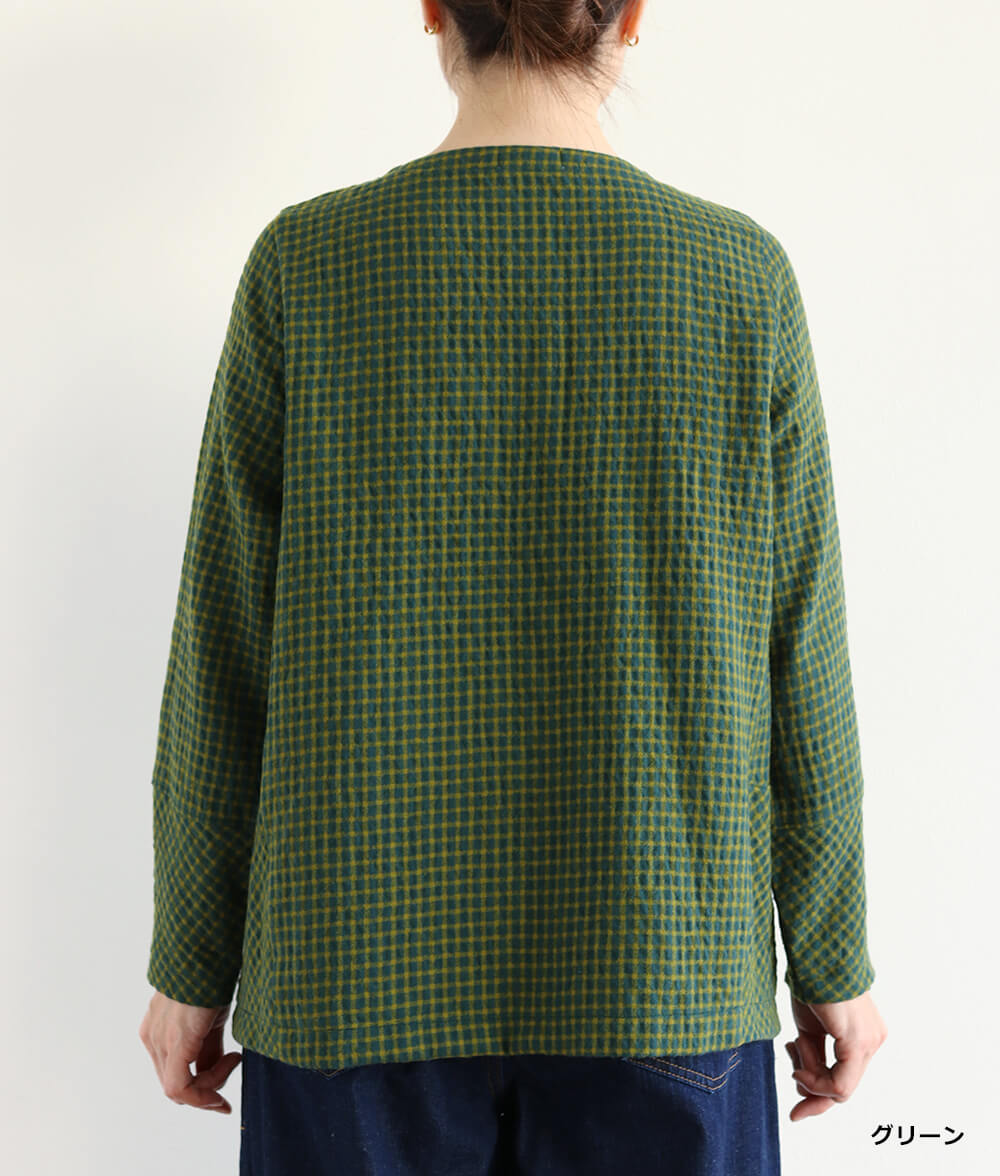 【SALE40％OFF】ギンガム格子ブラウス