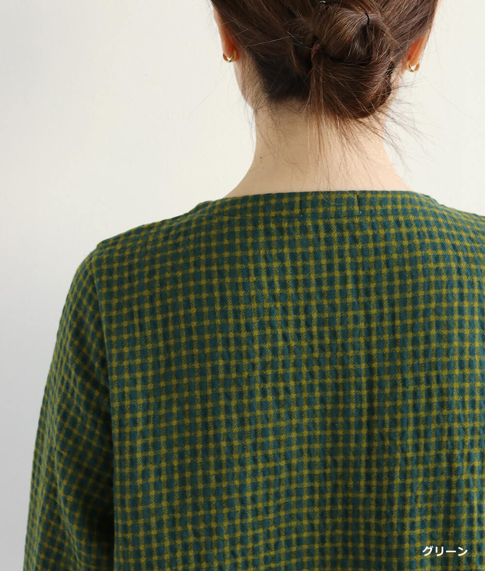 【SALE40％OFF】ギンガム格子ブラウス