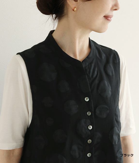 【SALE40%OFF】塩縮ドットベスト
