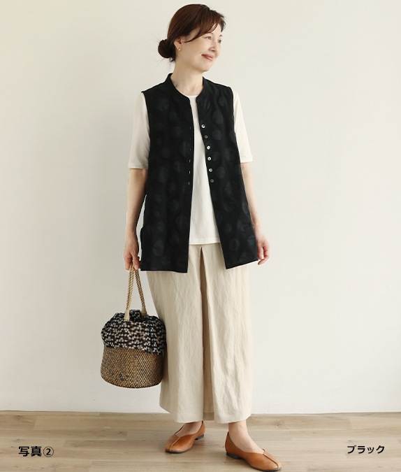 【SALE40%OFF】塩縮ドットベスト