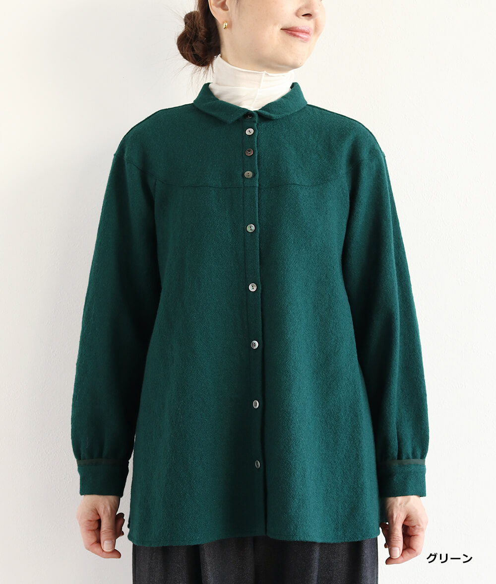 【SALE40％OFF】ラウンド切り替えブラウス