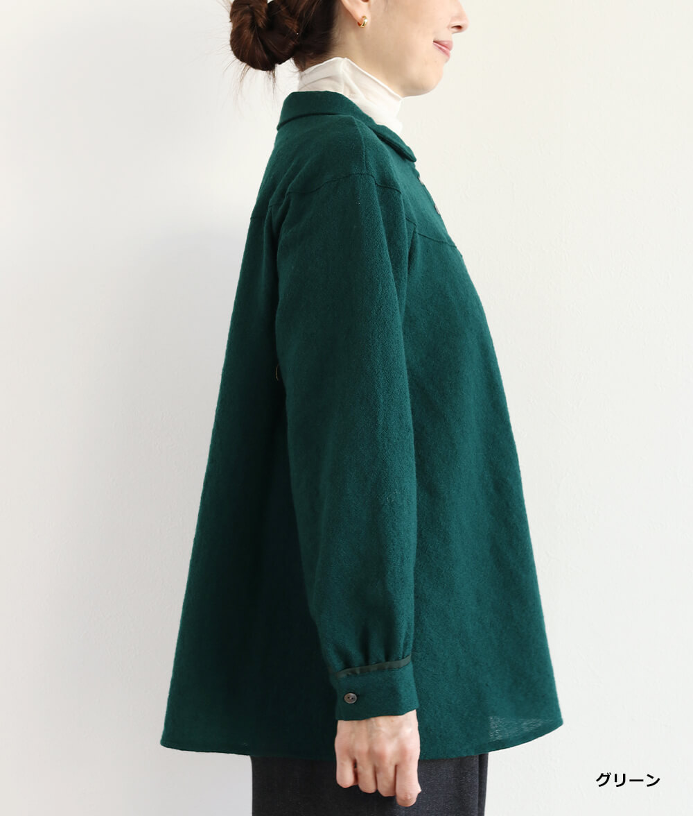 【SALE40％OFF】ラウンド切り替えブラウス