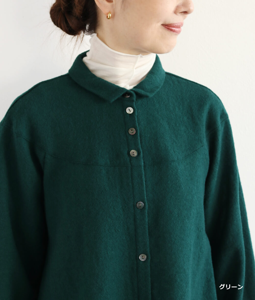 【SALE40％OFF】ラウンド切り替えブラウス