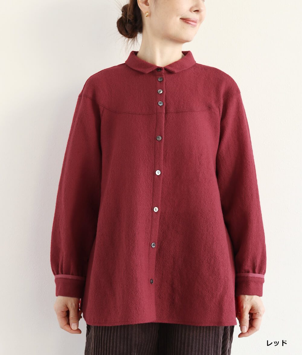 【SALE40％OFF】ラウンド切り替えブラウス