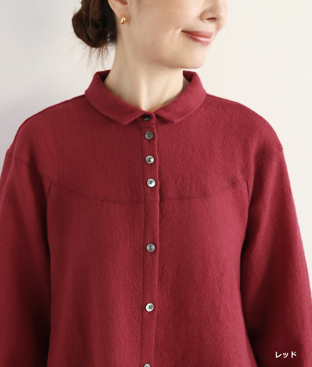 【SALE40％OFF】ラウンド切り替えブラウス