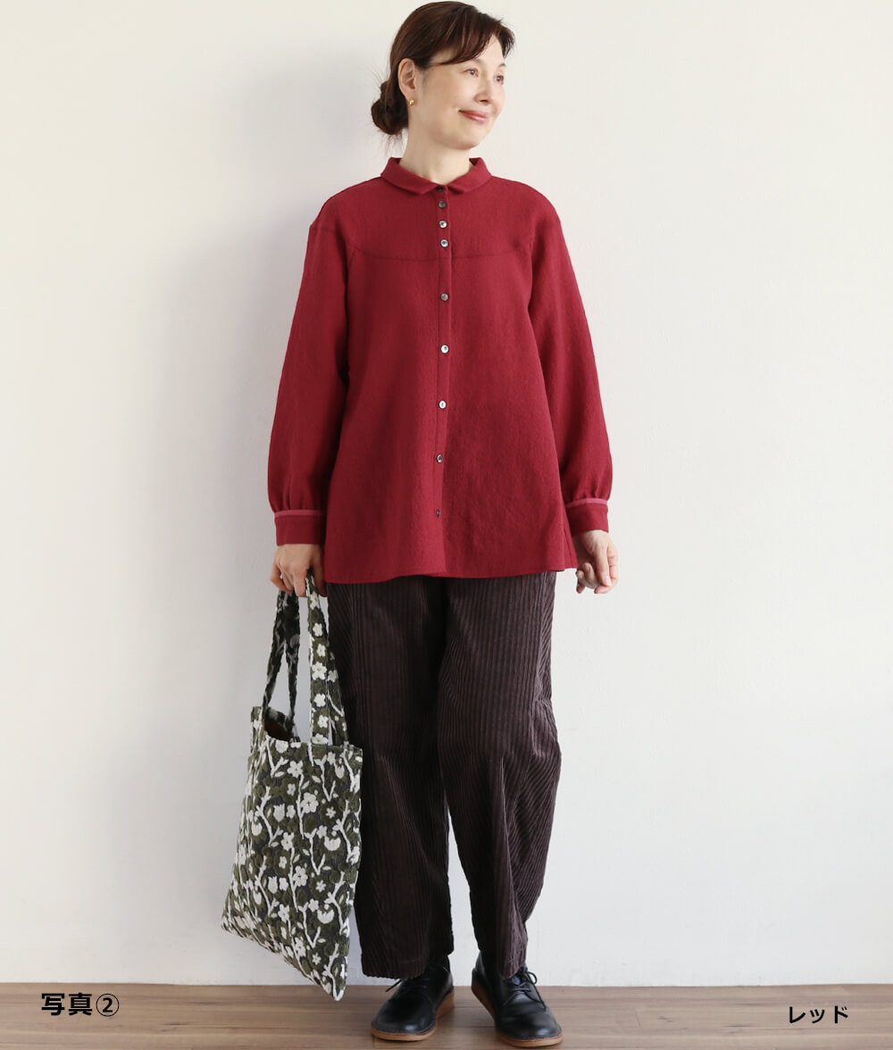 【SALE40％OFF】ラウンド切り替えブラウス