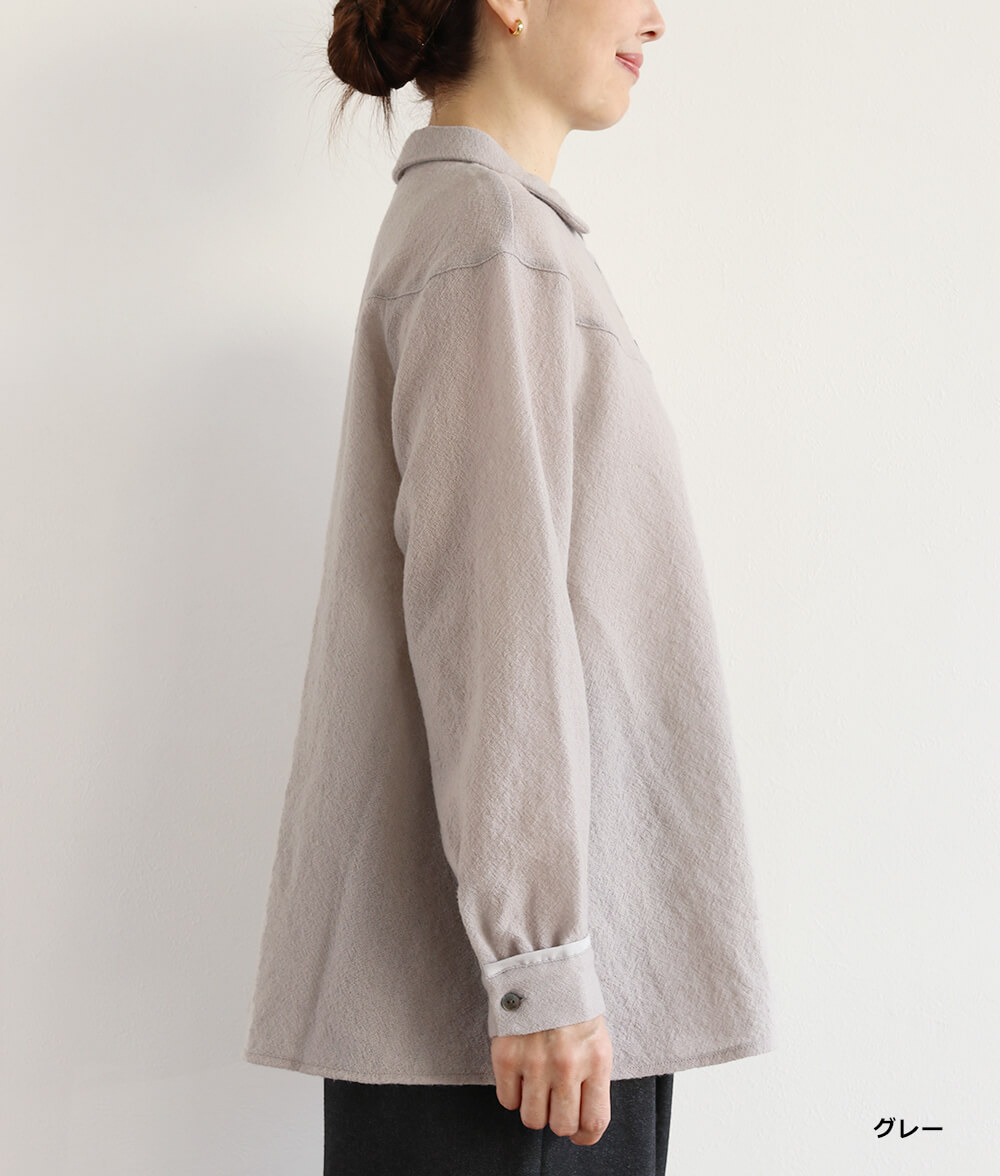 【SALE40％OFF】ラウンド切り替えブラウス