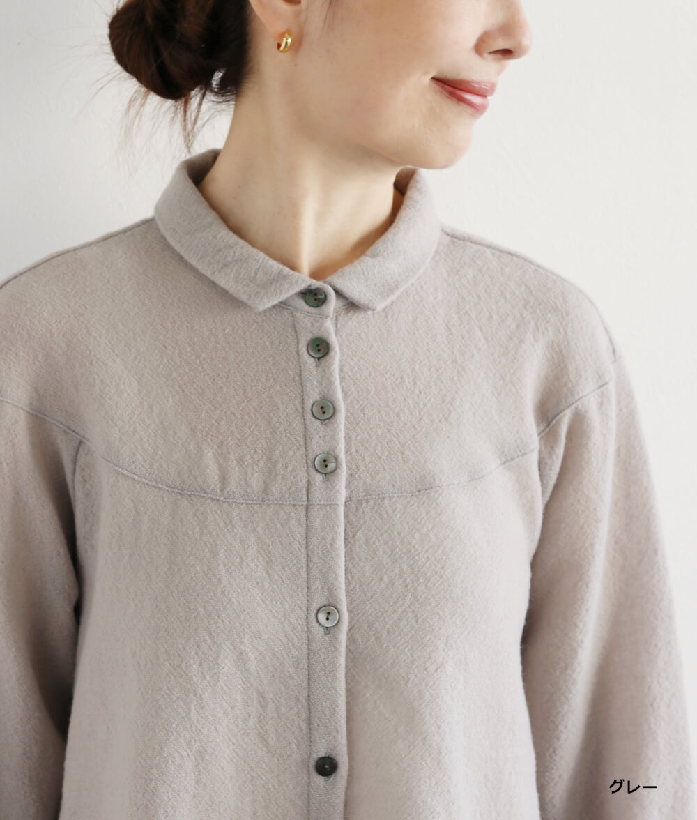 【SALE40％OFF】ラウンド切り替えブラウス
