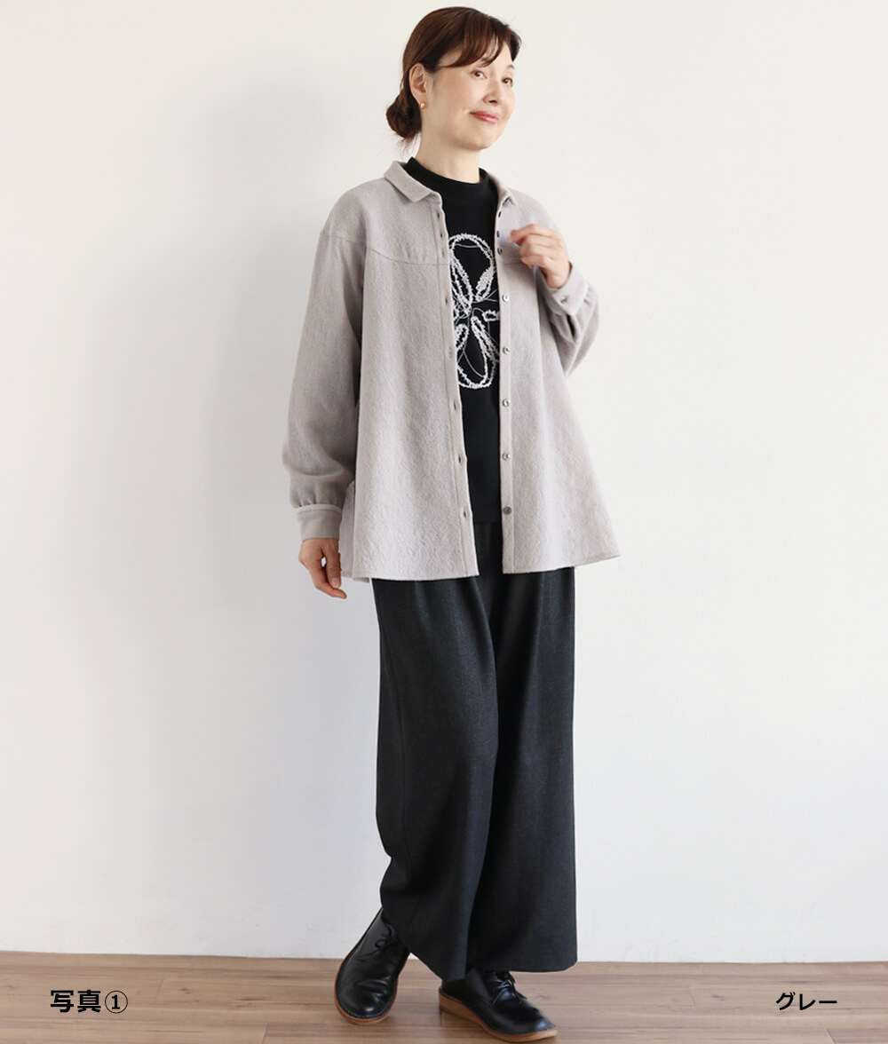 【SALE40％OFF】ラウンド切り替えブラウス
