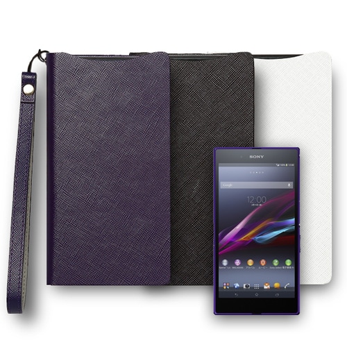 【Xperia Z2】Zenus Prestige Minimal Diary (プレステージミニマルダイアリー) サフィアーノ革 ボタンなし スタンド機能付 ストラップ付