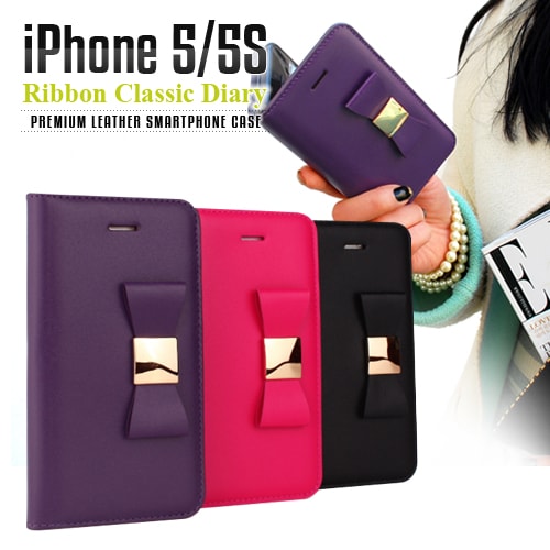 iPhone 5/5s ケース LAYBLOCK Ribbon Classic Diary(レイブロック リボンクラシックダイアリー) アイフォン 手帳型 本革