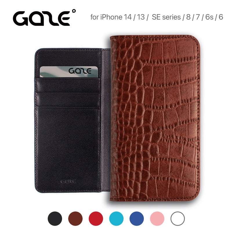 iPhone 14 / 14 Pro / 13 ケース カバー 【手帳型 本革】GAZE Vivid Croco Diary [for iPhone SE3（第3世代）/SE2（第2世代）/8/7/6s/6]