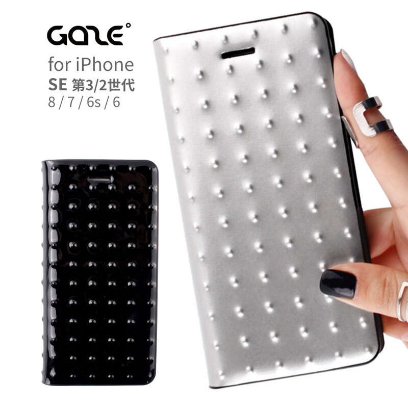 iPhone SE (第3世代) ケース カバー 【手帳型 本革】GAZE Glossy Dot Diary [for iPhone SE3/SE2/8/7/6s/6]