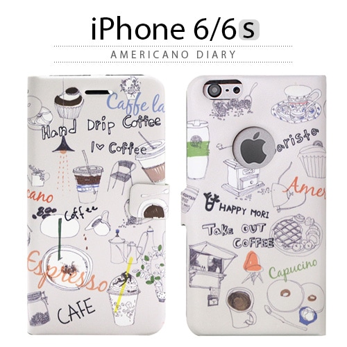 iPhone6s ケース 手帳型 Happymori Americano Diary（ハッピーモリ アメリカ―ノダイアリー）アイフォン iPhone6