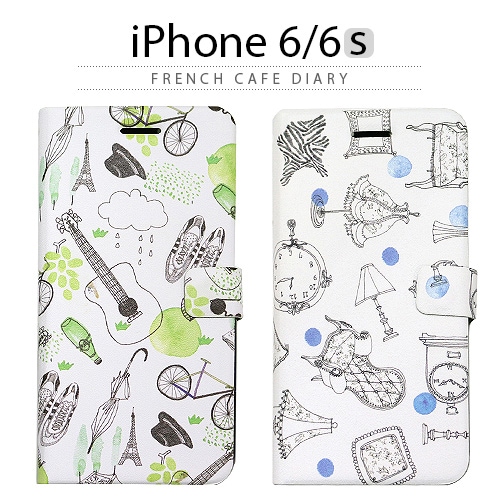 iPhone6s ケース 手帳型 Happymori French Cafe Diary（ハッピーモリ フレンチカフェダイアリー）アイフォン iPhone6