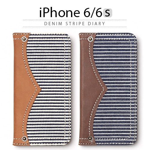 iPhone6s ケース 手帳型 ZENUS Denim Stripe Diary（ゼヌス デニムストライプダイアリー）アイフォン iPhone6