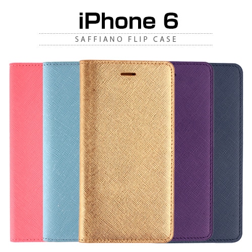 【訳あり アウトレット】 iPhone 14 / 14 Pro / 13 ケース カバー 手帳型 本革 LAYBLOCK Saffiano Flip Case [for iPhone SE3（第3世代）/SE2（第2世代）/8/7/6s/6]
