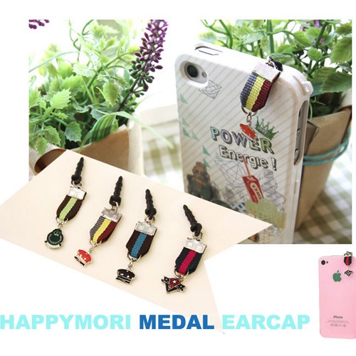 【訳あり アウトレット 半額】『HAPPYMORI』 Medal Ear Cap イヤフォンキャップ、ジャックピアス|スマホアクセサリ|アウトレット品