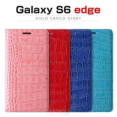【訳あり アウトレット】 Galaxy S6 edge ケース GAZE Vivid Croco Diary（ゲイズ ビビッドクロコダイアリー）