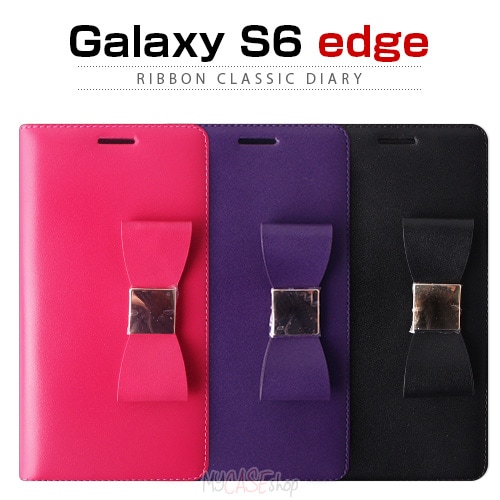 【訳あり アウトレット】 Galaxy S6 edge ケース LAYBLOCK Ribbon Classic Diary（レイブロック リボンクラシックダイアリー）