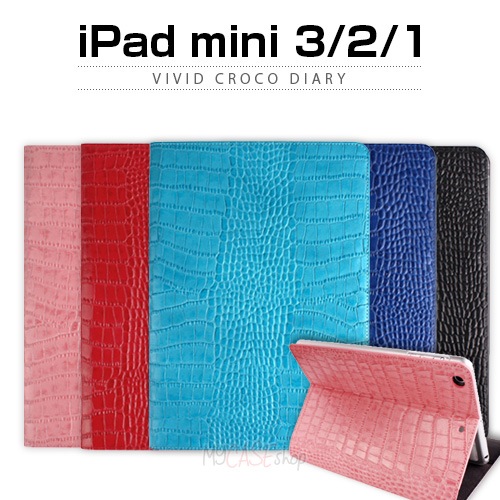 【訳あり アウトレット】 iPad mini3/2/1 ケース GAZE Vivid Croco Diary （ゲイズ ビビッドクロコダイアリー）
