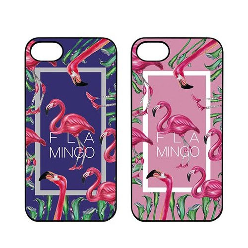 iPhone SE (第3世代) ケース カバー Dparks ブラックケース FLAMINGO SQUARE [iPhone SE3/SE2/8/7]