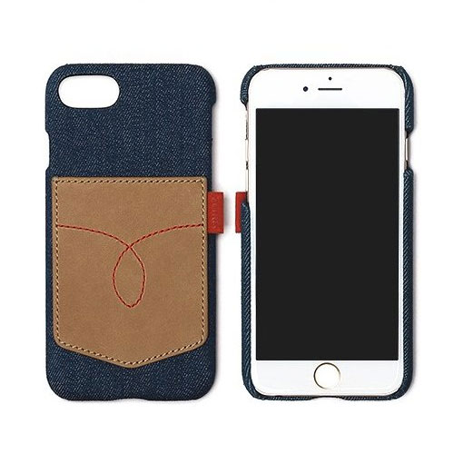 iPhone SE 第2世代 se2 ケース iPhone 8/7ケース ZENUS Denim Vintage Pocket Bar（ゼヌス デニムビンテージポケットバー）アイフォン 本革 カバー バータイプ カード収納可