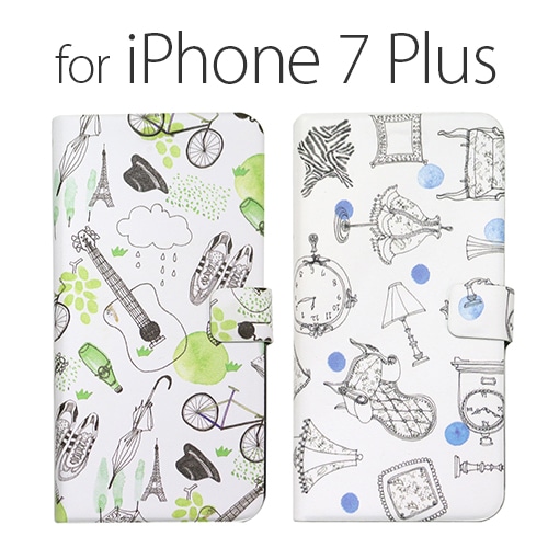 iPhone 8 Plus / 7 Plus ケース 手帳型 Happymori French Cafe Diary (ハッピーモリ フレンチカフェダイアリー)アイフォン カバー