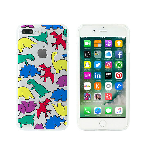 iPhone 8 Plus / 7 Plus ケース Dparks ソフトクリアケース カラフルザウルス (ディーパークス) アイフォン カバー バータイプ