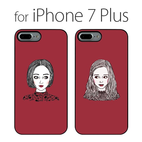 iPhone 8 Plus / 7 Plus ケース Dparks ブラックケース 少女の肖像画（ディーパークス）アイフォン カバー ガール