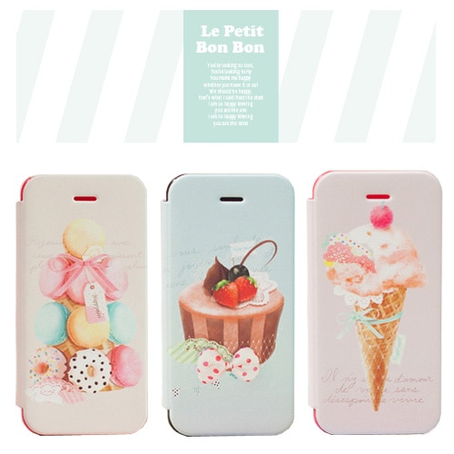 【訳あり アウトレット】 iPhone SE/5/5s ケース Happymori Le Petit BonBon Flip(ハッピーモリ プチボンボン フリップ)アイフォン