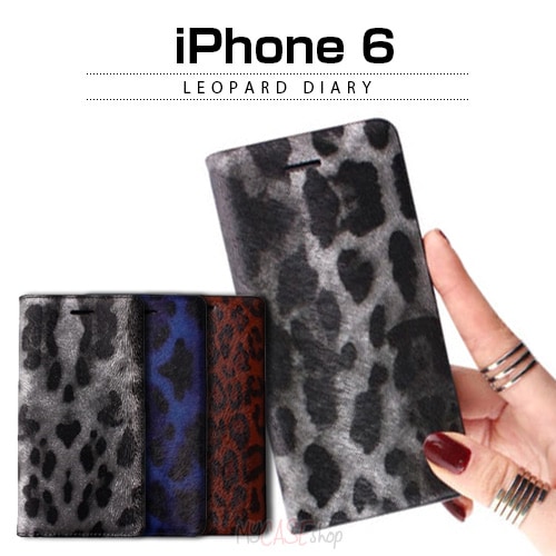 【訳あり アウトレット】 iPhone SE (第3世代) ケース カバー 手帳型 本革 GAZE Leopard Diary [for iPhone SE3/SE2/8/7/6s/6]