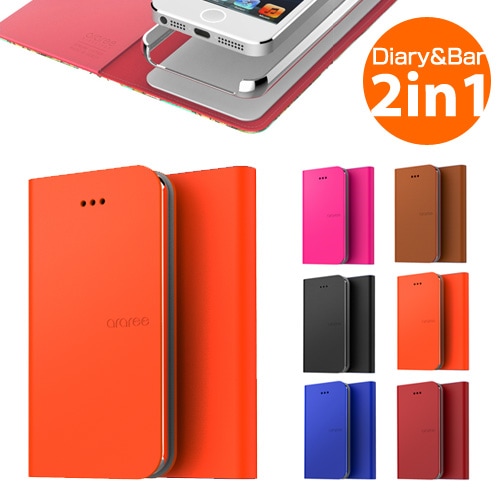 【訳あり アウトレット】※フィルム無し※iPhone5/5s ケース araree Hybrid Wallet(アラリー ハイブリットウォレット)アイフォン 本革