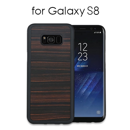 Galaxy S8 ケース 天然木 Man&Wood Ebony（マンアンドウッド エボニー）ギャラクシー エス エイト カバー 木製 SC-02J SCV36 