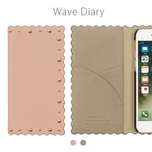 iPhone SE (第3世代) ケース カバー 手帳型 Eblouir Wave Diary [iPhone SE3/SE2/8/7]