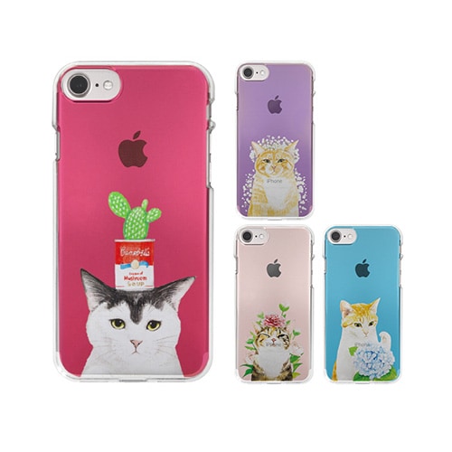 iPhone 8 / 7ケース Dparks ソフトクリアケース パステルネコ（ディーパークス）アイフォン カバー 4.7インチ