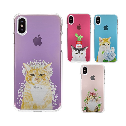 iPhone XS / X ケース Dparks ソフトクリアケース パステルネコ（ディーパークス）アイフォン カバー