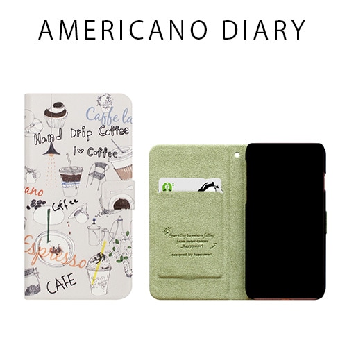 iPhone XS / X ケース Happymori Americano Diary 手帳型 （ハッピーモリ アメリカ―ノダイアリー）アイフォン カバー