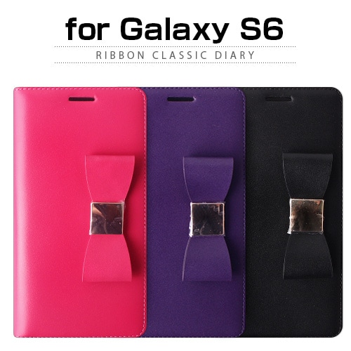 【訳あり アウトレット】 Galaxy S6 ケース LAYBLOCK Ribbon Classic Diary（レイブロック リボンクラシックダイアリー）