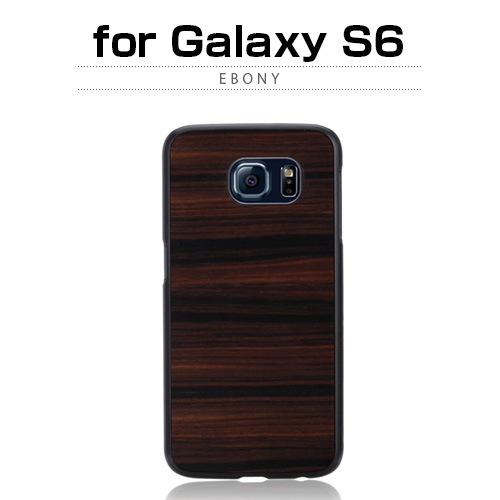 【訳あり アウトレット】 Galaxy S6 ケース Man&Wood 天然木ケース Ebony（テンネンモクケース エボニー） ギャラクシー