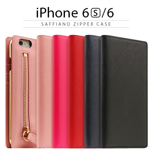 【訳あり アウトレット】 iPhone 6s / 6 ケース SLG Design Saffiano Zipper Case （サフィアーノジッパーケース） 手帳型 / 本革 