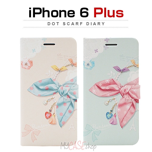【訳あり アウトレット】 iPhone6s Plus/6 Plus ケース Happymori Dot Scarf Diary （ドットスカーフダイアリー）アイフォン