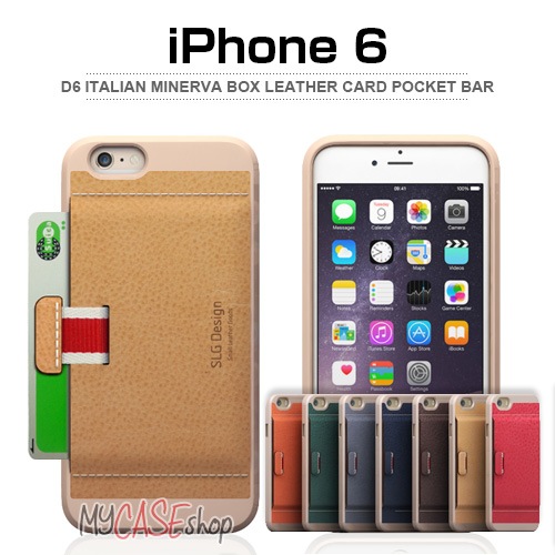 【訳あり アウトレット】 iPhone6 ケース SLG Design D6 Italian Minerva Box Leather Card Pocket Bar（エスエルジ―デザイン D6 イタリ