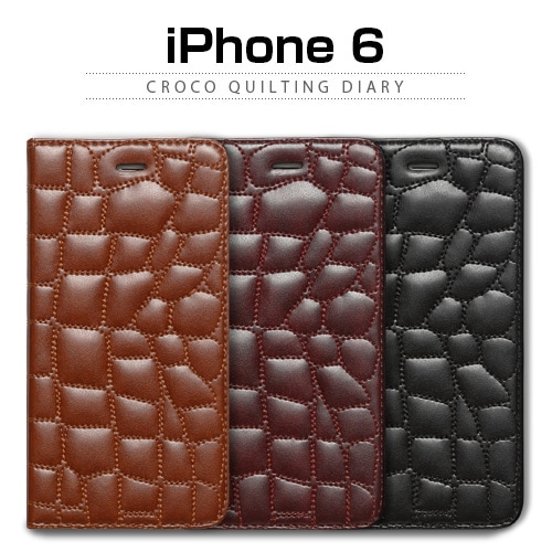【訳あり アウトレット】 iPhone6s/6 ケース ZENUS Croco Quilting Diary（ゼヌス クロコキルティングダイアリー）アイフォン