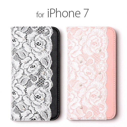 【訳あり アウトレット】 iPhone SE (第3世代) ケース カバー 手帳型 abbi Lace Diary [iPhone SE3/SE2/8/7]
